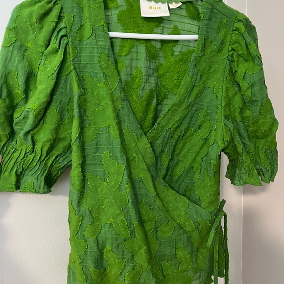 Maeve Green Textured Blouse by Anthropologie - Picture 4 of 5
